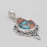 925 Silver Turquoise Spiny Oyster Pendants