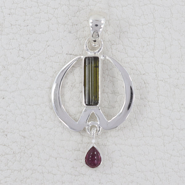 925 Sterling Silver Tourmaline Pendants