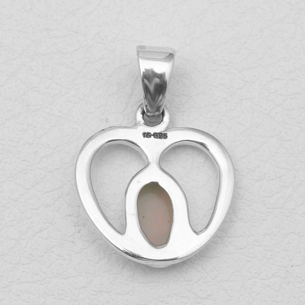 Ethiopian Opal Silver Designer Heart Pendants