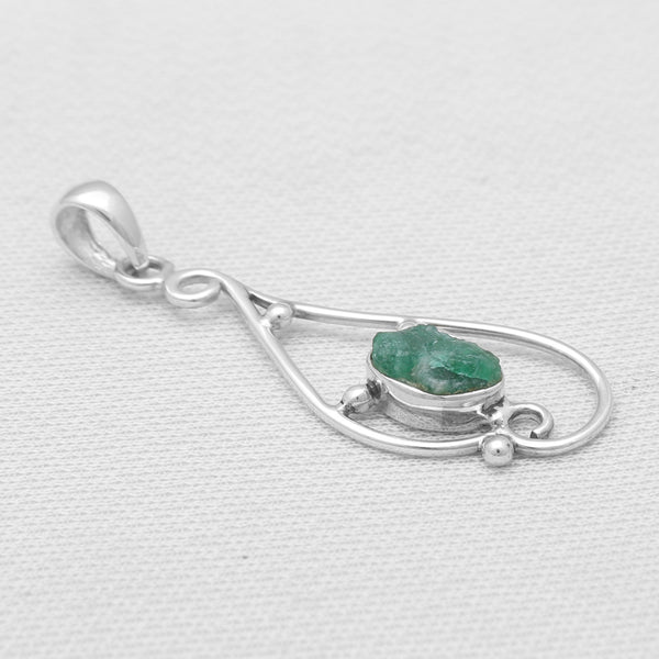 925 Sterling Silver Emerald Pendants