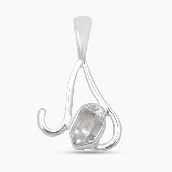 925 Silver Raw Herkimer Quartz Pendants