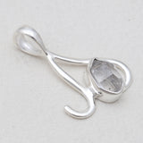 925 Silver Raw Herkimer Quartz Pendants