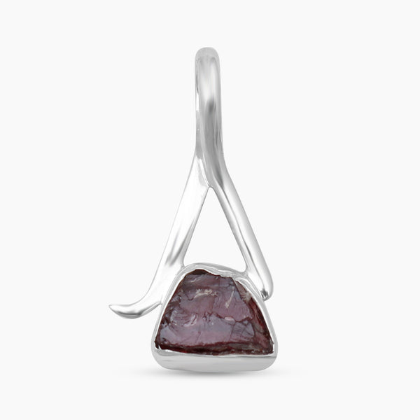 925 Sterling Silver Raw Garnet Pendants