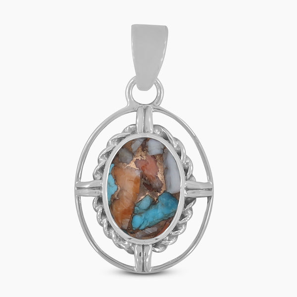 925 Silver Turquoise Spiny Oyster Pendants