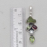 Natural Peridot Silver Pendants