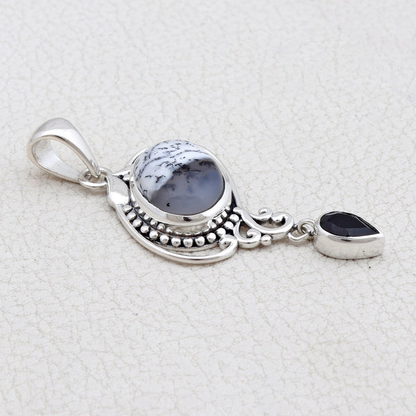 925 Silver Dendritic Opal Pendants