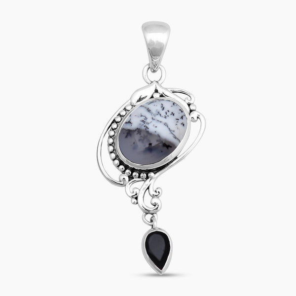 925 Silver Dendritic Opal Pendants