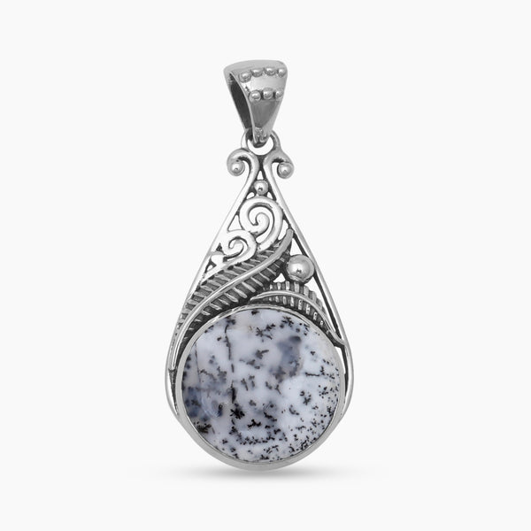 Dendritic Opal Silver Pendants