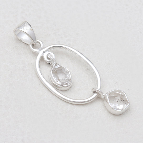 925 Silver Herkimer Quartz Pendants