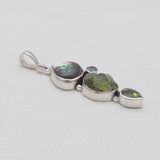 Peridot & Abalone Shell Silver Pendants