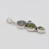 Peridot & Abalone Shell Silver Pendants