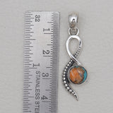 Turquoise Spiny Oyster Silver Pendants