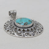 Boulder Turquoise Silver Pendants