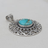 Boulder Turquoise Silver Pendants