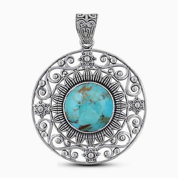 Boulder Turquoise Silver Pendants