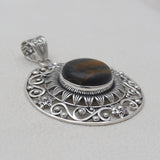 925 Sterling Silver Tiger Eye Pendants