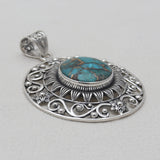 Blue Copper Turquoise Silver Pendants