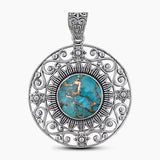 Blue Copper Turquoise Silver Pendants