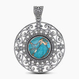 Blue Copper Turquoise Silver Pendants