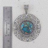 Blue Copper Turquoise Silver Pendants