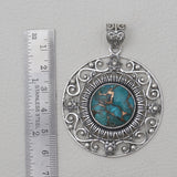 Blue Copper Turquoise Silver Pendants