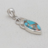 Turquoise Spiny Oyster Silver Pendants