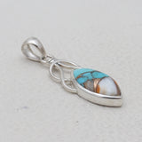 Turquoise Spiny Oyster Silver Pendants