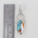 Turquoise Spiny Oyster Silver Pendants