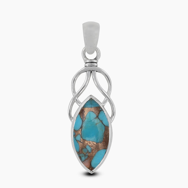 Turquoise Spiny Oyster Silver Pendants