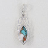Turquoise Spiny Oyster Silver Pendants