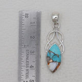 Turquoise Spiny Oyster Silver Pendants