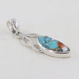 Turquoise Spiny Oyster Silver Pendants