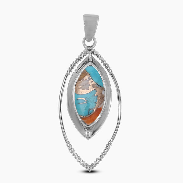 925 Sterling Silver Turquoise Spiny Oyster Pendants