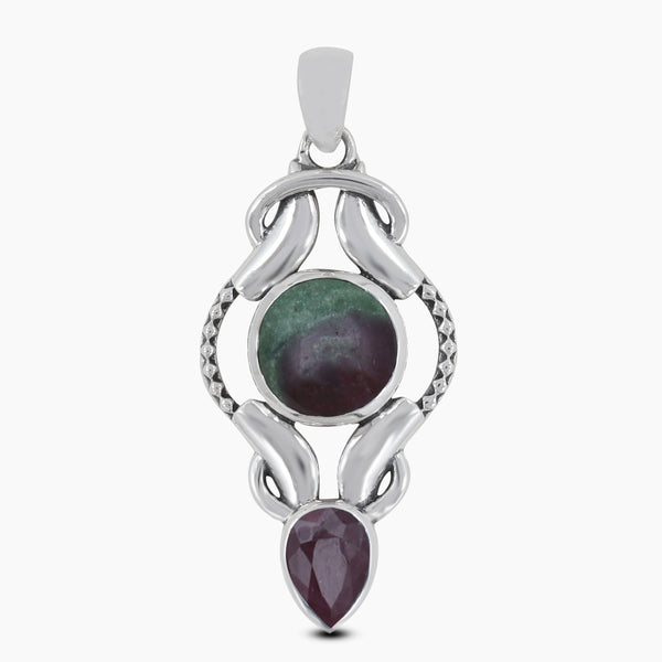 925 Sterling Silver Ruby Zoisite Pendants