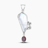 Fresh Water Pearl & Garnet Silver Pendants