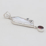 Fresh Water Pearl & Garnet Silver Pendants