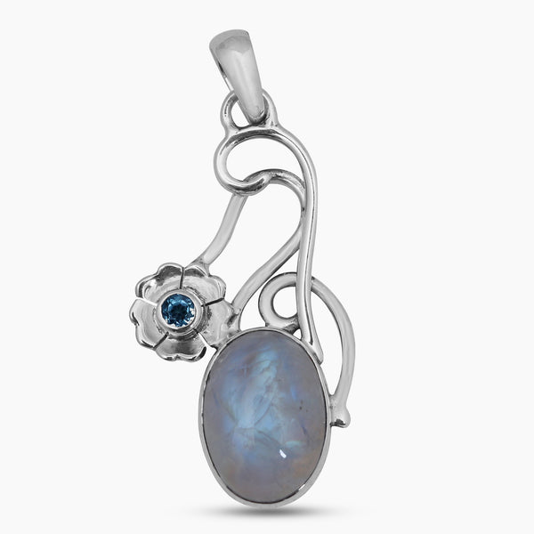 Rainbow Moonstone Silver Pendants