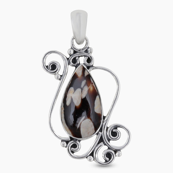 Peanut Wood Jasper Silver Pendants