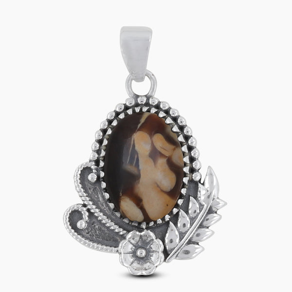 Peanut Wood Jasper Silver Pendants