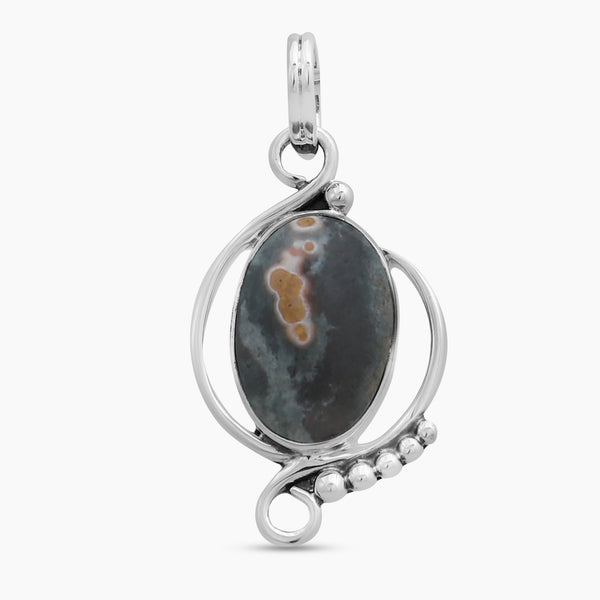 925 Sterling Silver Ocean Jasper Pendants