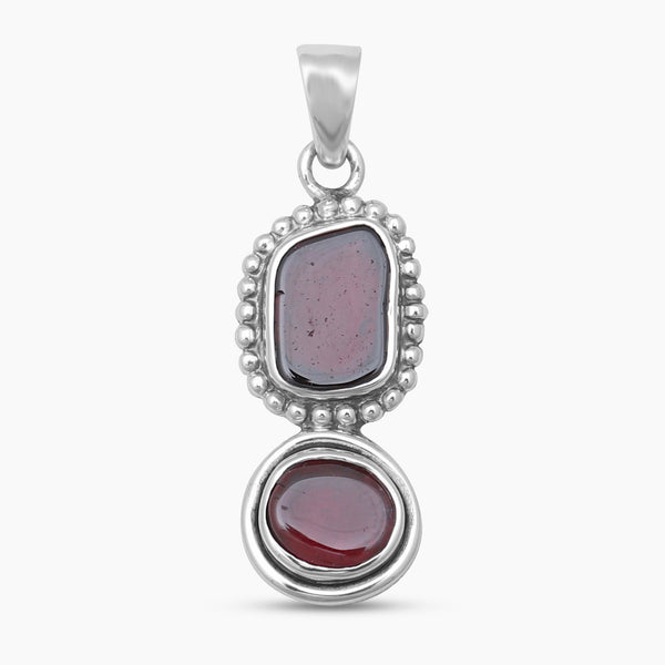 925 Sterling Silver Garnet Pendants