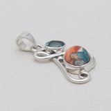 Turquoise Spiny Oyster Silver Pendants
