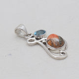 Turquoise Spiny Oyster Silver Pendants