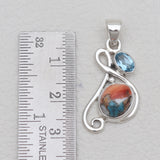 Turquoise Spiny Oyster Silver Pendants