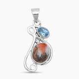 Turquoise Spiny Oyster Silver Pendants