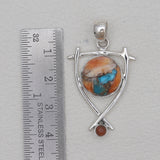 925 Silver Turquoise Spiny Oyster Pendants