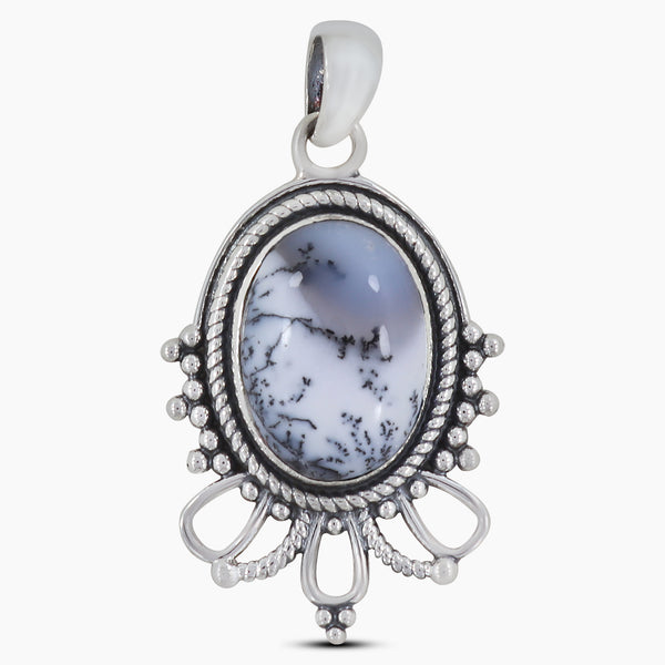 925 Sterling Silver Dendritic Opal Pendants