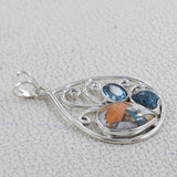 Spiny Oyster Turquoise Silver Pendant