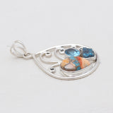 Spiny Oyster Turquoise Silver Pendant