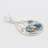 Spiny Oyster Turquoise Silver Pendant